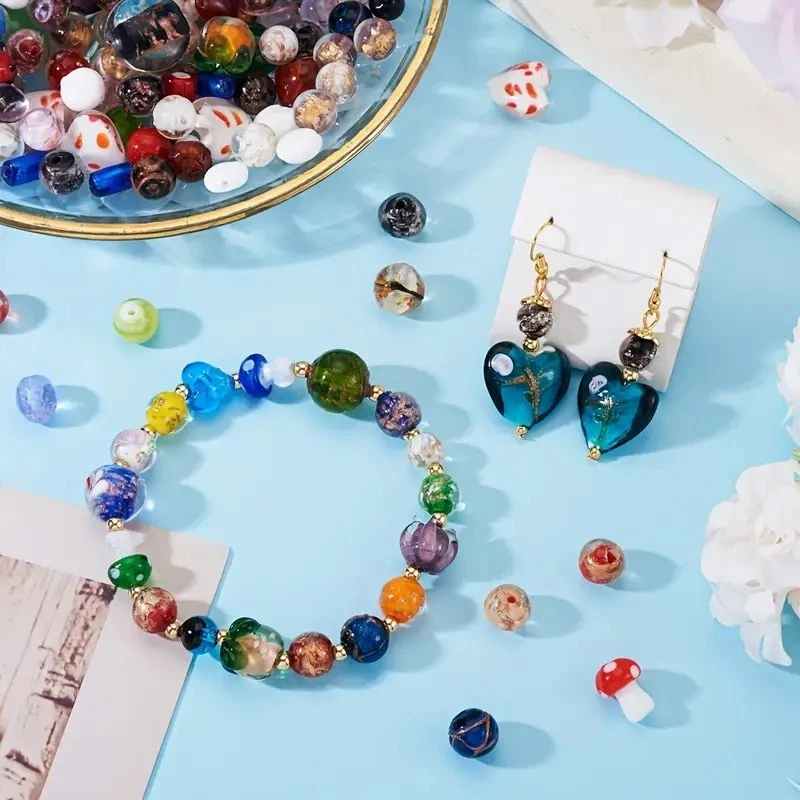 Glasperlen Lampwork Perlen zum auffädeln 500g Perlenset Schmuckherstellung R84 - Bild 3 von 4