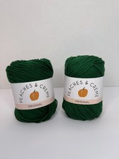 Peaches  Creme 100 cotton yarn 2.5oz Forrest Green Set of 2 NEW