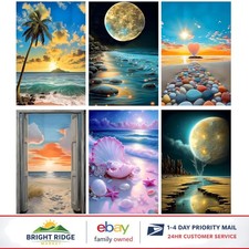 6 Piece Diamond Art Kit for Adults, Full Drill Round Diamonds  Canvas