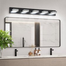41 in Modern Black LED Vanity Light 5 Lights Bathroom Mirror Wall Sconce Fixture