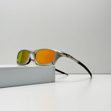 Oakley Magnesium Four Sunglasses Silver Frame Orange Iridium Lens
