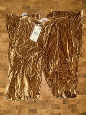 Mango MNG Metallic Velvet Wide Leg Pants Women’s US 4 EU 36 Bronze NWT