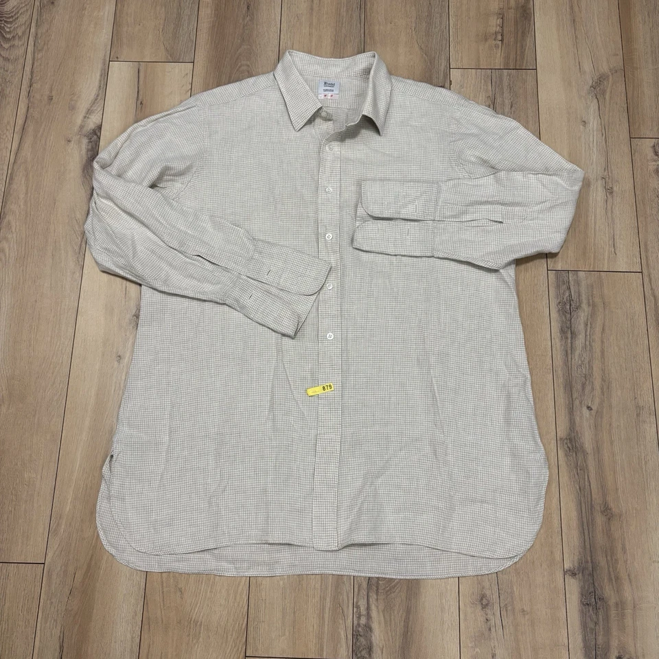 Budd Makers Shirt Mens XXL LINEN Long Sleeve Woven Wedding French Cuffs Preppy - Image 3 of 4