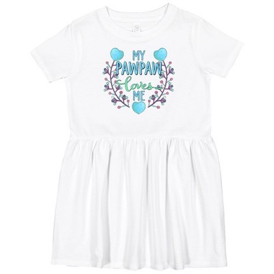 Inktastic My Pawpaw Loves Me With Flowers And Hearts Toddler Dress Family Paw