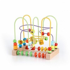Bead Maze with Wooden Base Compact Bead Maze Classic for Playroom, Toddlers