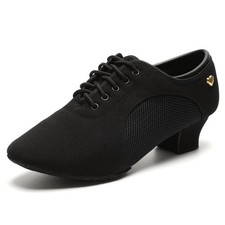 RoseMoli Women's Latin Dance Shoes Lace-up Ballroom 10, Black-1.5inch Heels