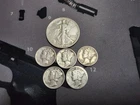 1942 Walking Liberty Half & 5 Mercury Dimes 1935–1944 – 90% Silver Lot – Circula