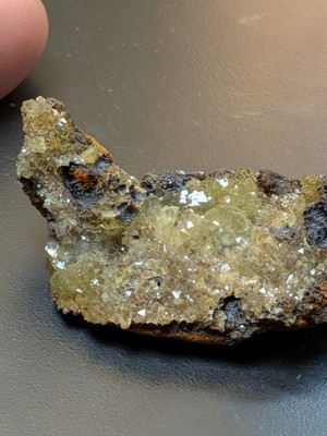 Adamite, Calcite And Hemimorphite On Limonite Matrix Ojuela Mine MX Fluorescent