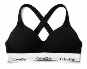 Calvin Klein Modern Cotton Bralette Black Lightly Lined Criss Cross Back Women’s