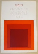 VINTAGE JOSEF ALBERS '73 SQUARE MODERNIST SILKSCREEN PRINT PARIS EXHIBIT POSTER