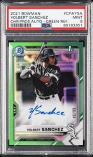 2021 BOWMAN CHROME PRSPCT AUTOS GREEN REFRACTOR YOLBERT SANCHEZ 40/99 PSA 9 AUTO