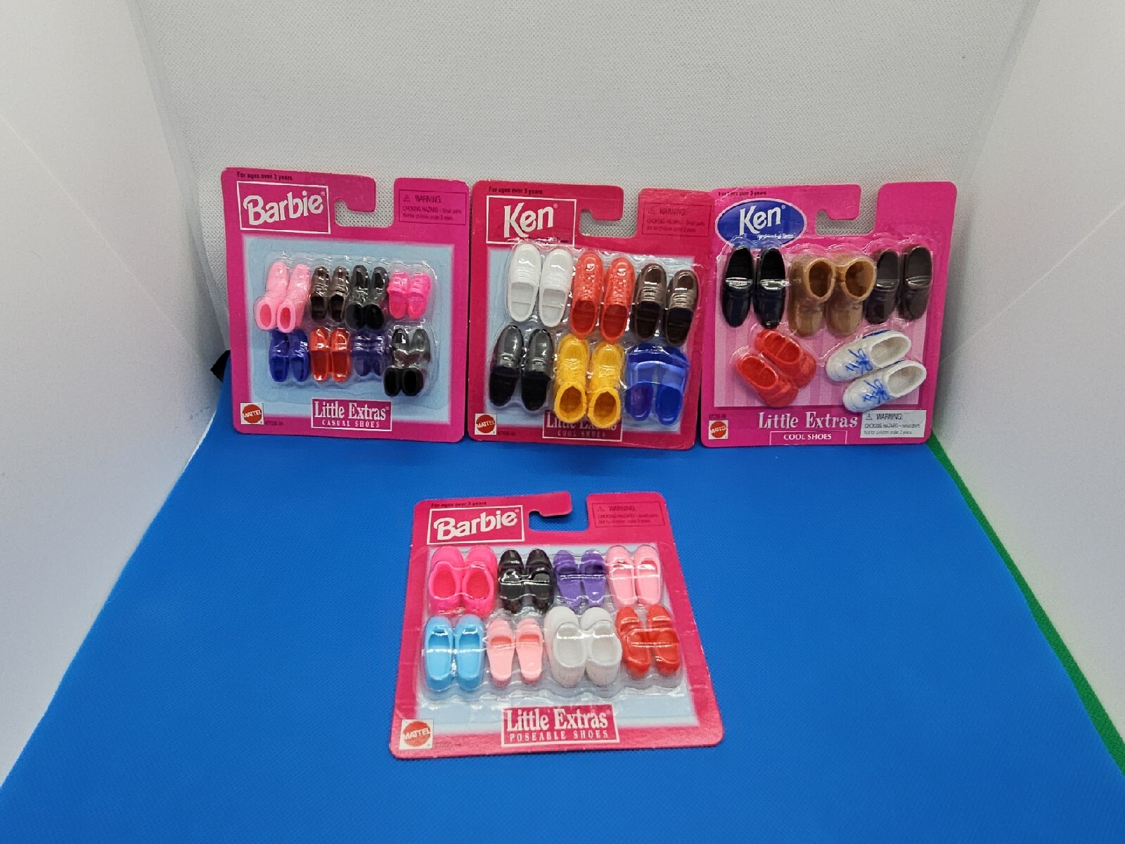 Confezione scarpe Barbie and Ken Little Extras lotto di 4 1998 sportive casual eleganti nuove con scatola