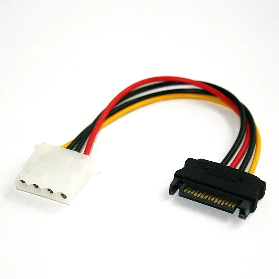 GOOBAY S-ATA Strom Adapter-Kabel 15-pol Power-Stecker 4-pol Molex Buchse PC intern SATA
