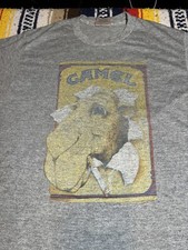 Vintage Camel T-Shirt Cigarette Gray Camel Joe 1985 Xl USA Made Single-Stitch