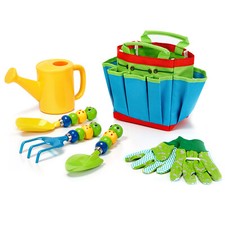 6PCS Kids Gardening Tools Set Watering Can Shovel Rake Fork Gloves Child Toddler