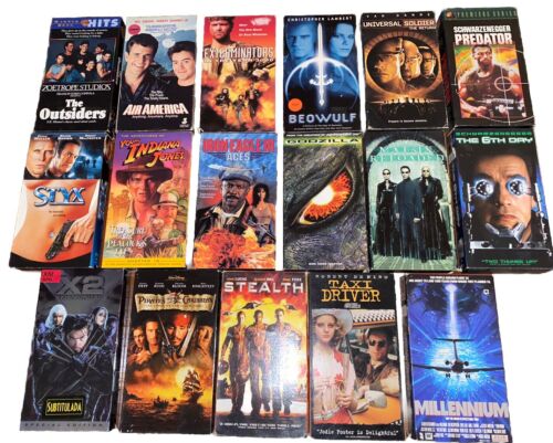 VHS Premium Lot Of 17 Sci-Fi Movies -Taxi Driver - Predator - Exterminator Tapes