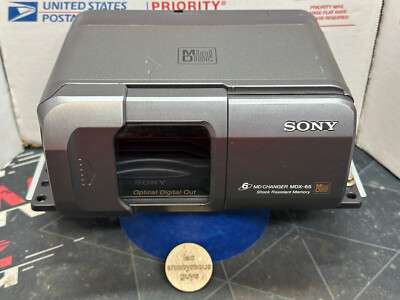 SONY # MDX-65 MiniDisc 6 Changer + Cables Digital Analog Out