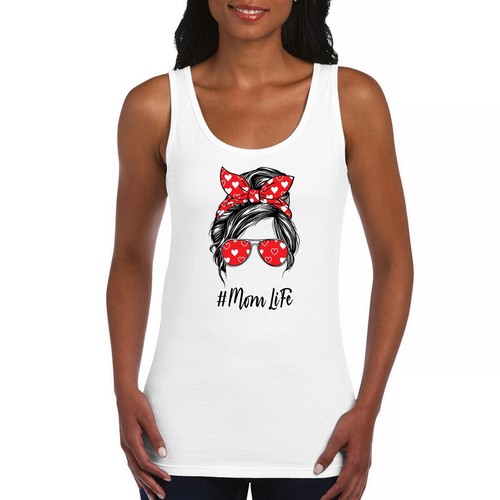Mom Life Messy Bun Women's Tank Top Motherhood Parenting Mother's Day Mama - 第 1/22 張圖片