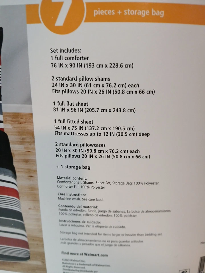 Juego de edredón Mainstays con sábanas tamaño completo (7 piezas) Foto 4 de 4