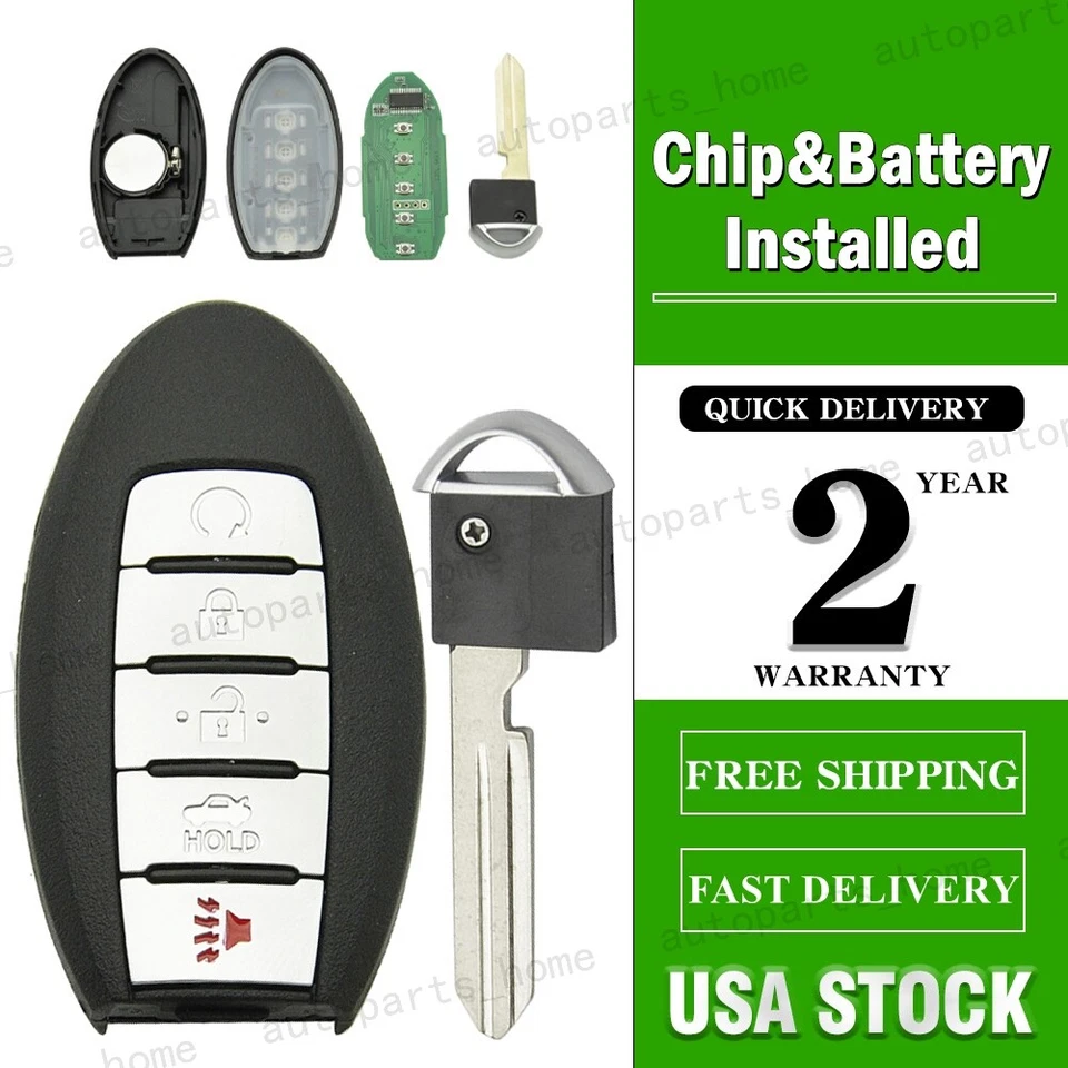 Para 2013 2014 2015 Nissan Altima Máxima Control Remoto Inteligente Sin Llave Coche Llavero 5 Botones Foto 2 de 4