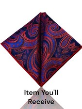 S  W 12.5 X 12.5 Pocket Square, Various Colors  Paisley Patterns.