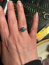 Stunning Oval Emerald Ring in Silver Handmade Jewelry Gift for Her