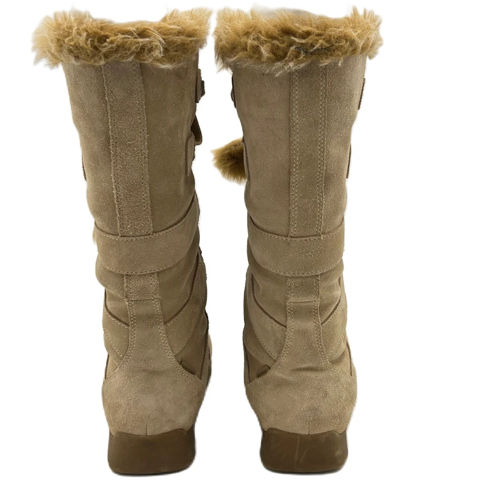 Sporto Womens Gojo Leather Suede Boots Size 6.5 Waterproof Faux Fur Lace Up Tan - Image 3 of 4