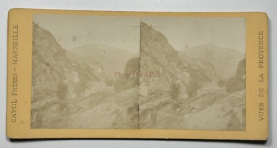 Frankreich Méolans-revel -ansicht Provence c1870 Foto Cayol Marseille Stereo