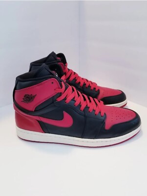 Vintg Jordan Air 1 Hi 2008 Men Retro Black/Red Strap Bred 342132-061 Shoes Sz 13 2008 Nike Air Jordan 1 High Strap Retro Black Red BRED SZ13  main image 3