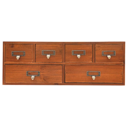 6 Drawers Desktop Dresser Wooden Storage Dressers Chests of Drawers for Bedroom - Picture 12 of 21