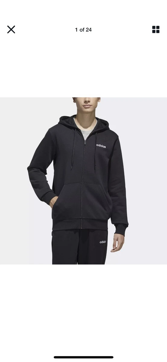 New Adidas FEELCOZY Fleece Hooded Track Jacket Men's Large Color Gray | eBay