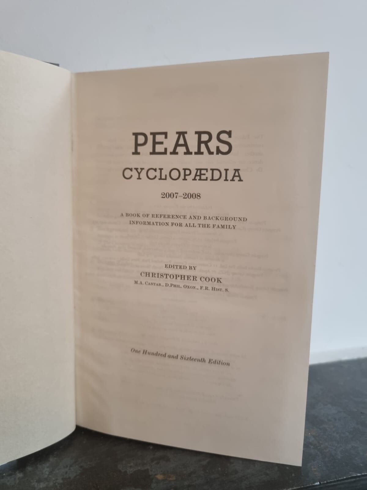 Pears Cyclopaedia a Book of Reference and Background Information for