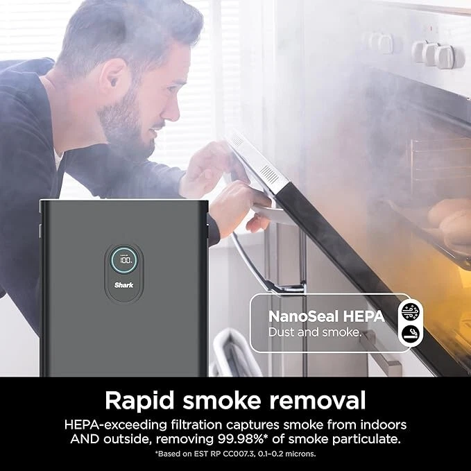 Purificador de aire Shark 4 ventiladores para hogar, oficina y dormitorio (reacondicionado certificado) Foto 3 de 4