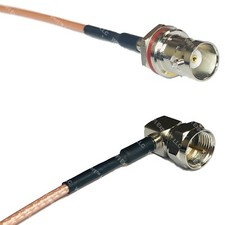 RG316 BNC FEMALE SM BULKHEAD to F MALE ANGLE RF Cable Rapid-SHIP LOT