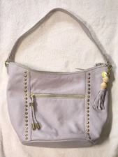 The Sak Simi Lavendar Pebbled Leather Purse Shoulder Hobo Fob Collective