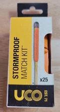 UCO Stormproof Waterproof Match Kit with Case 25 Matches 3 Strikers Emergency 🔥
