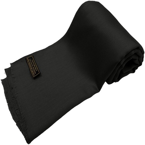 CJ Apparel Black Solid Color Nepalese Fringe Shawl Seconds Scarf Pashmina *NEW* - Picture 11 of 12