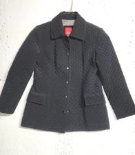 Esprit Jacket Womens Medium Black Quilted Full Zip Pockets Outerwear Collared