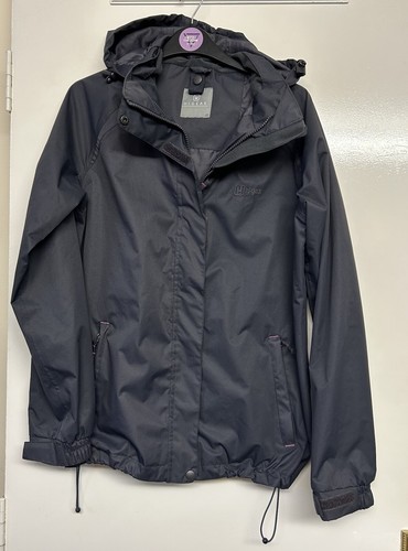Higear leichte wasserabweisende graue Damenjacke mit Reißverschluss UK-Größe 10