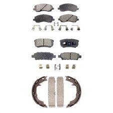 For Jeep Dodge Chrysler Caliber Front Rear Ceramic Brake Pads & Parking Shoe Kit