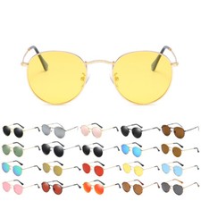 Polarized Round Sunglasses Men Women Metal Frame Driving Fishing Glasses Shades