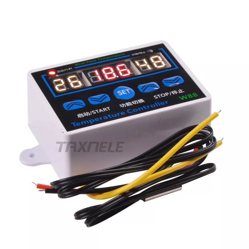 W88 Digital Thermostat 12V 220V Temperature Controller Triple Display Swith