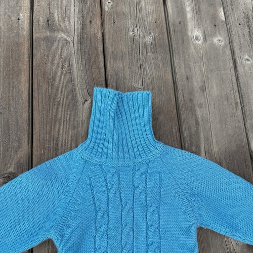 Hahne & Company Girls 100% Wool Sweater Blue Size 6 Made In Italy Turtle Neck - Picture 4 of 11