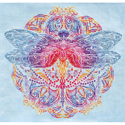 Counted Cross Stitch Kit Dragonfly DIY Abris Art
