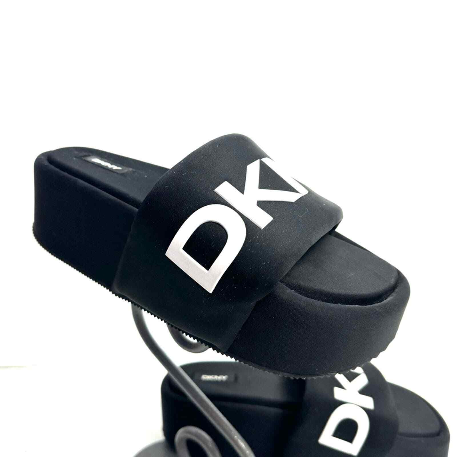 dkny logo platform sandals