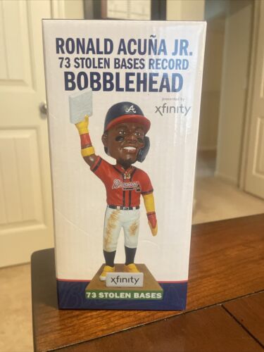 Ronald Acuna Jr. 73 Stolen Bases Record Bobblehead SGA 4/24/24 IN HAND SHIPS NOW - Picture 1 of 1
