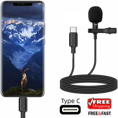 USB-C Microphone Type C Clip On Lavalier Omnidirectional Mic for Calls/Recording - Bild 2 von 10