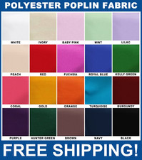 Polyester Poplin Fabric - 60" Wide - Solid - Sold by the Yard Bolt
