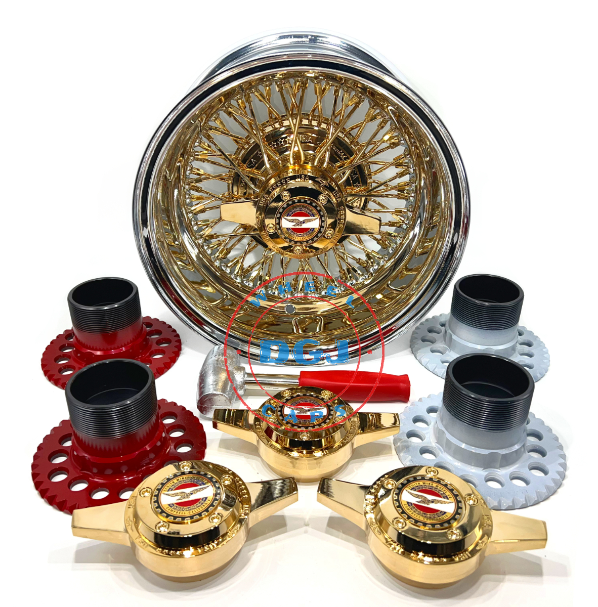 13x7 Zenith Style Rev 72 Spokes Cross Lace Center Gold Lowrider