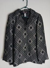 Sag Harbor Black And Gray Geometric Design Blazer Women's Size 10